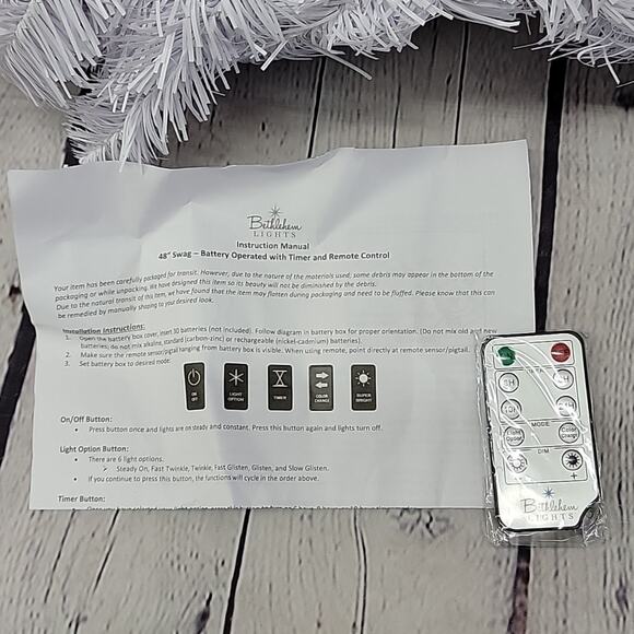 Bethlehem Lights 48" Swag with Timer and Remote Control NIB! - Picture 6 of 6